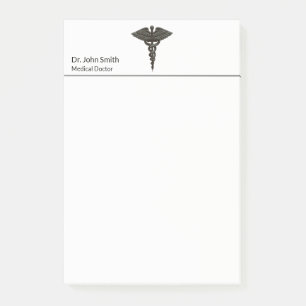 Post-it® Professionnel Simple Médicale Caduceus Noir Blanc