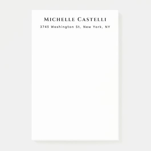 Post-it® Professionnel Unique Classique Simple Noir & Blanc (Devant)