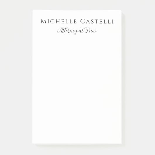 Post-it® Professionnel Unique Classique Simple Noir & Blanc (Devant)