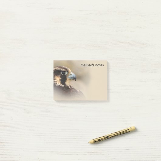 Post-it® Profil d'un faucon pèlerin (Sur un bureau)