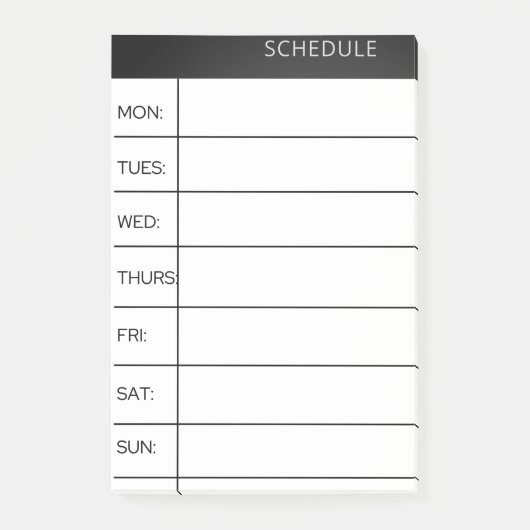 Post-it® Programmation hebdomadaire Tracker Publier les not (Devant)