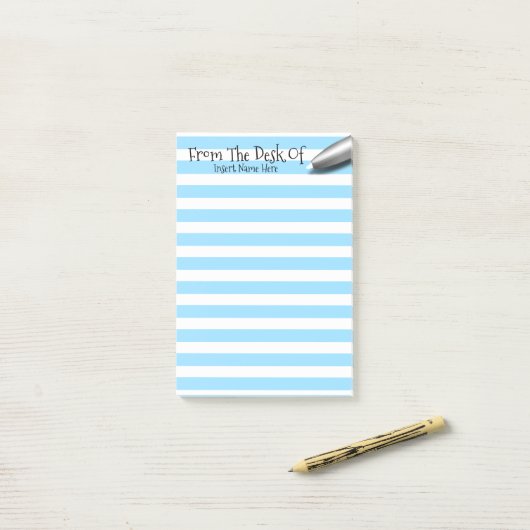 Post-it® Pseudonyme de bureau de professeurs rayé (Sur un bureau)