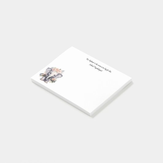 Post-it® Psychologue de l'école Eléphant mignon Citation Th (Incliné)