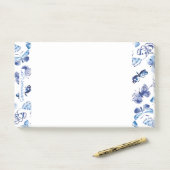 Post-it® Publier Note Pad Shopping Papillons bleus (Sur un bureau)