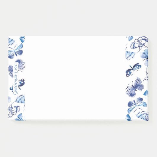 Post-it® Publier Note Pad Shopping Papillons bleus (Devant)