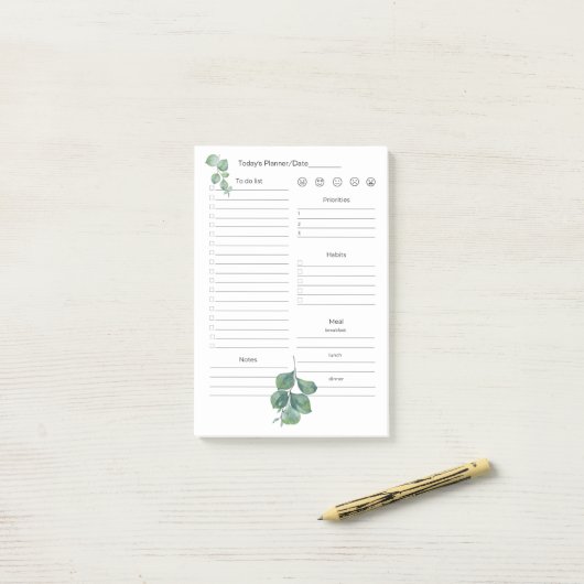 Post-it® Publier Notes 4"x6" Buts quotidiens, Planification (Sur un bureau)