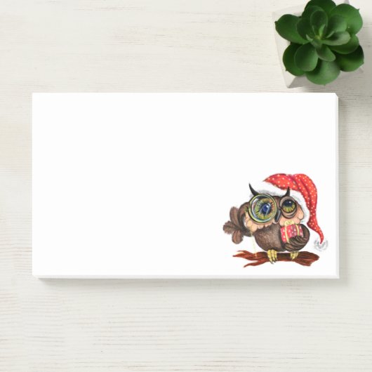 Post-it® Publier Notes Chouette de Noël avec cadeau (Bureau)