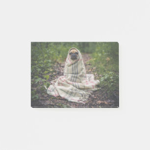 Post-it® Pug Dog Pet Animal Puppy Cute Wrapped Blanket