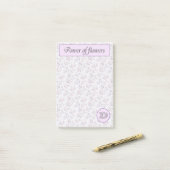 Post-it® Puissance des fleurs (A-Z) Collection Monogramme D (Sur un bureau)