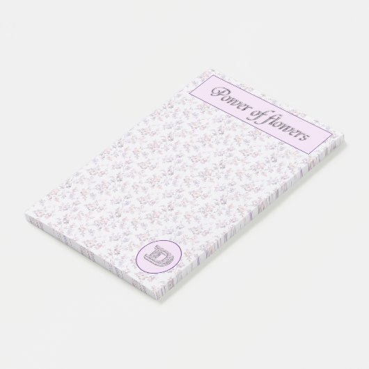 Post-it® Puissance des fleurs (A-Z) Collection Monogramme D (Incliné)