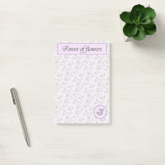 Post-it® Puissance des fleurs (A-Z) Collection Monogramme J (Bureau)