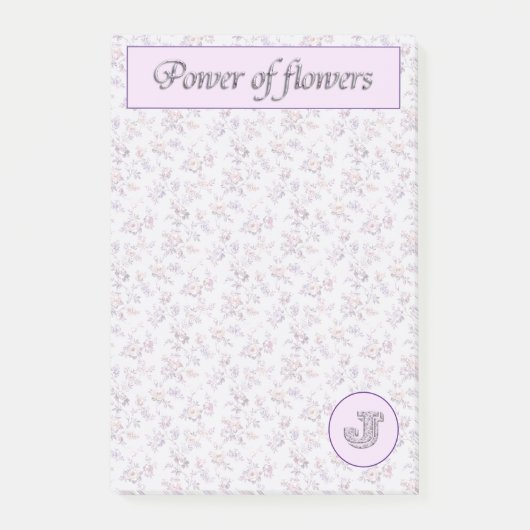Post-it® Puissance des fleurs (A-Z) Collection Monogramme J (Devant)