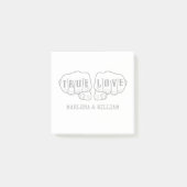 Post-it® Punk Rock Tattoo Mains True Love 1er Anniversaire (Devant)