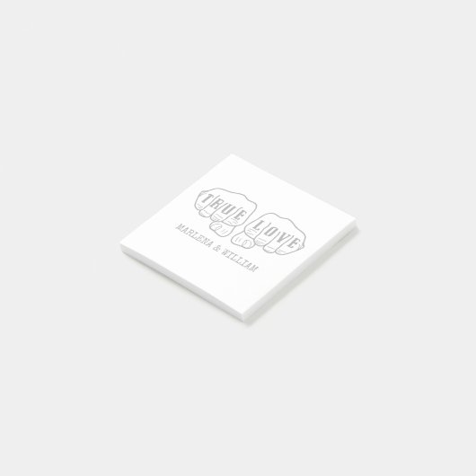 Post-it® Punk Rock Tattoo Mains True Love 1er Anniversaire (Incliné)