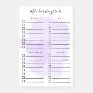 Post-it® Purple Aquarelle Splash Organisé des choses à fair