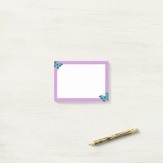 Post-it® Purple &butterfly sticky notes  (Sur un bureau)