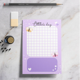 Post-it® Purple Coeurs mignons Étoiles Papillons Ajouter un