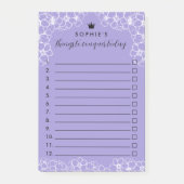 Post-it® Purple Floral princesse Couronne choses à conquéri (Devant)