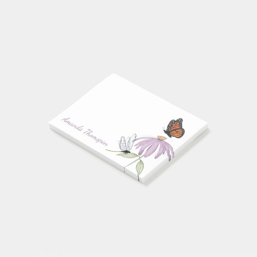Post-it® Purple Flower Butterfly and Dragonfly Custom (Incliné)
