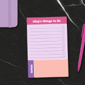 Post-it® Purple Fuchsia Peach Things To Do & Notes