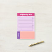 Post-it® Purple Fuchsia Peach Things To Do & Notes (Sur un bureau)
