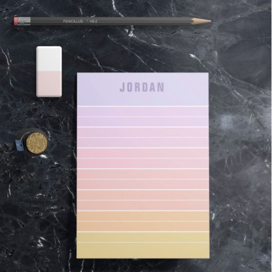 Post-it® Purple Rose Peach Yellow Ombre Lines Ajouter un no