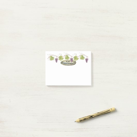 Post-it® PurpleGrape groupe le feuille de raisin - l'heure (Sur un bureau)