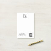 Post-it® QR code blanc | Conception de logo d'entreprise mi (Sur un bureau)
