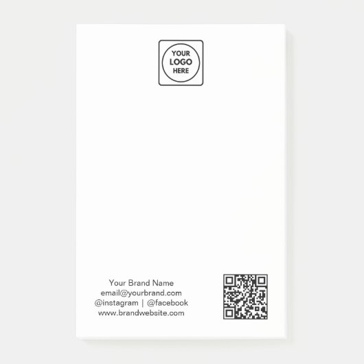 Post-it® QR code blanc | Conception de logo d'entreprise mi (Devant)