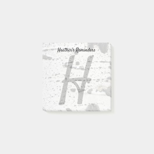 Post-it® Quaking Aspen Tree Bark et lettre initiale Monogra (Devant)