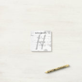 Post-it® Quaking Aspen Tree Bark et lettre initiale Monogra (Sur un bureau)