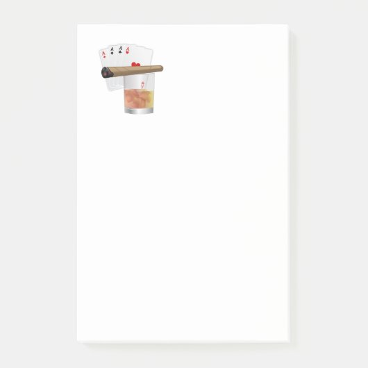 Post-it® Quatre As, Un Verre et Un Cigar (Devant)