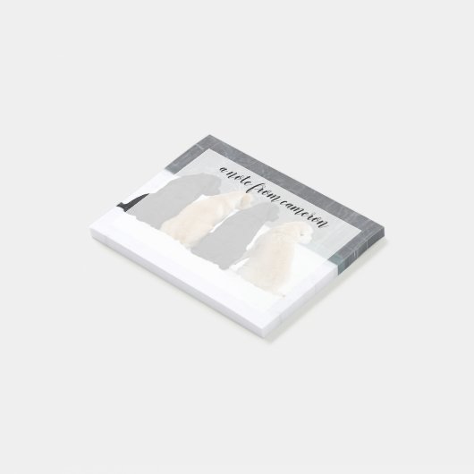 Post-it® Quatre Chiens du Labrador en neige (Incliné)