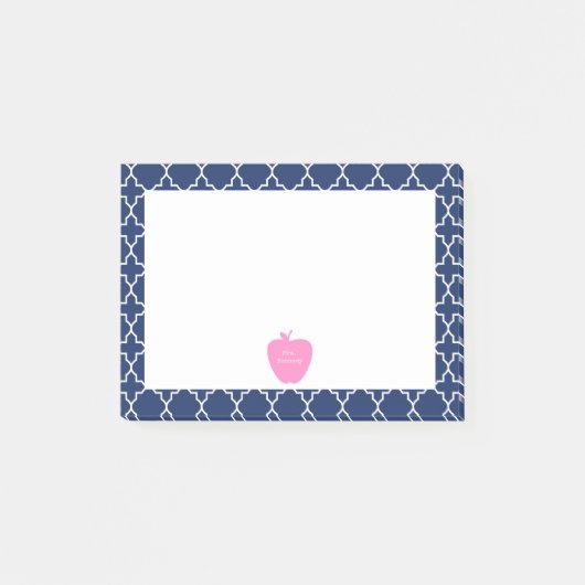 Post-it® Quatrefol de la marine d'Apple rose (Devant)
