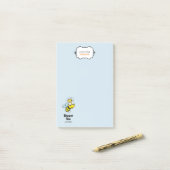 Post-it® Queen Bee mignonne Bumble Bee avec couronne Person (Sur un bureau)