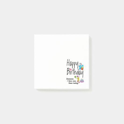 Post-it® Quelqu'un que j'aime est né aujourd'hui. Voeux d'a (Devant)