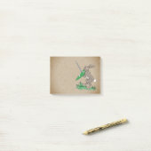 Post-it® Rabbit de guerrier médiéval (Sur un bureau)