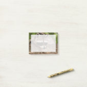Post-it® Raccoon mignon reposant sur un journal (Sur un bureau)