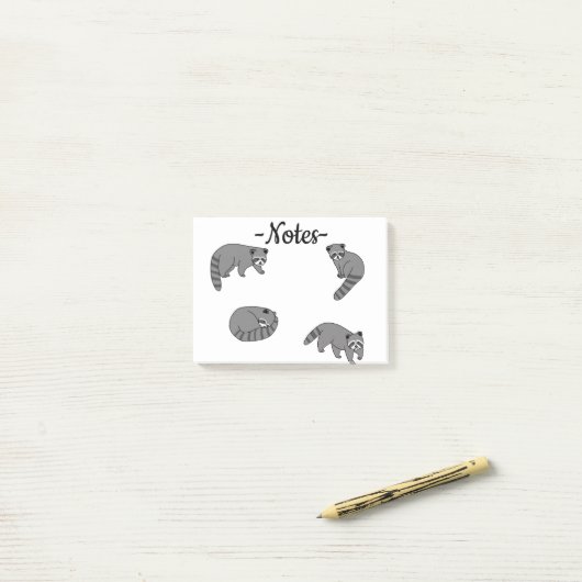 Post-it® Raccoons (Sur un bureau)
