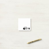Post-it® Race Car Silhouette noir et blanc (Sur un bureau)