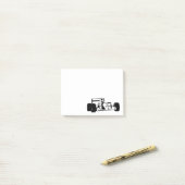 Post-it® Race Car Silhouette noir et blanc (Sur un bureau)