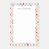 Post-it® Rainbow Colorful À damiers personnalisé (Devant)