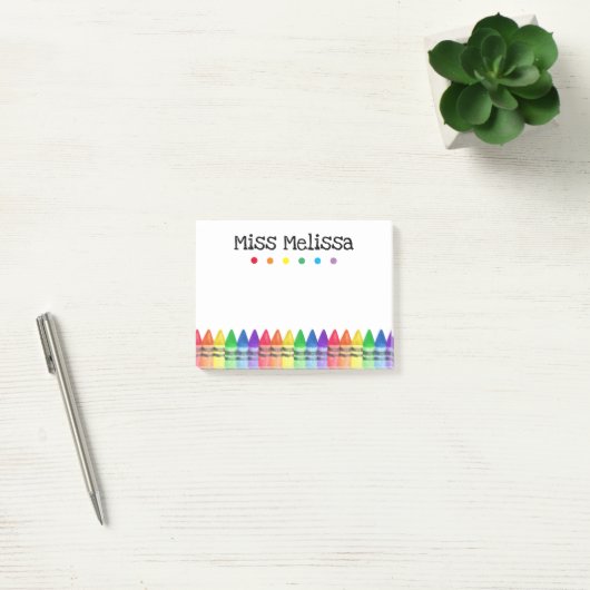Post-it® Rainbow Crayons Preschool Enseignant Stick Notes (Bureau)