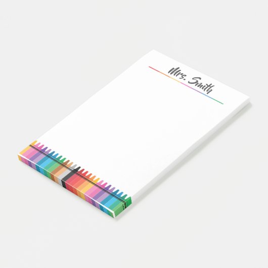 Post-it® Rainbow Crayons Préscolaire Bloc-notes pour l'ense (Incliné)