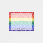 Post-it® Rainbow flag rainbow strips LGBTQ nom personnalisé (Devant)