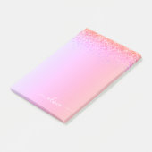 Post-it® Rainbow Pastel Girly Parties scintillant Metal Nom (Incliné)