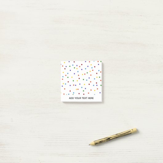 Post-it® Rainbow Polka Dot Confetti (Sur un bureau)