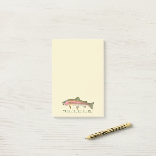 Post-it® Rainbow Trout Fly (Sur un bureau)