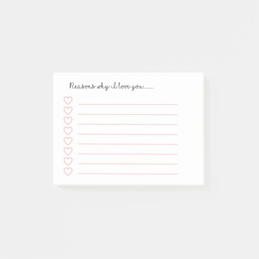 Post-it® Raisons pour lesquelles je t'aime............... (Devant)