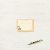 Post-it® Ramen Chat Chanceux (Sur un bureau)